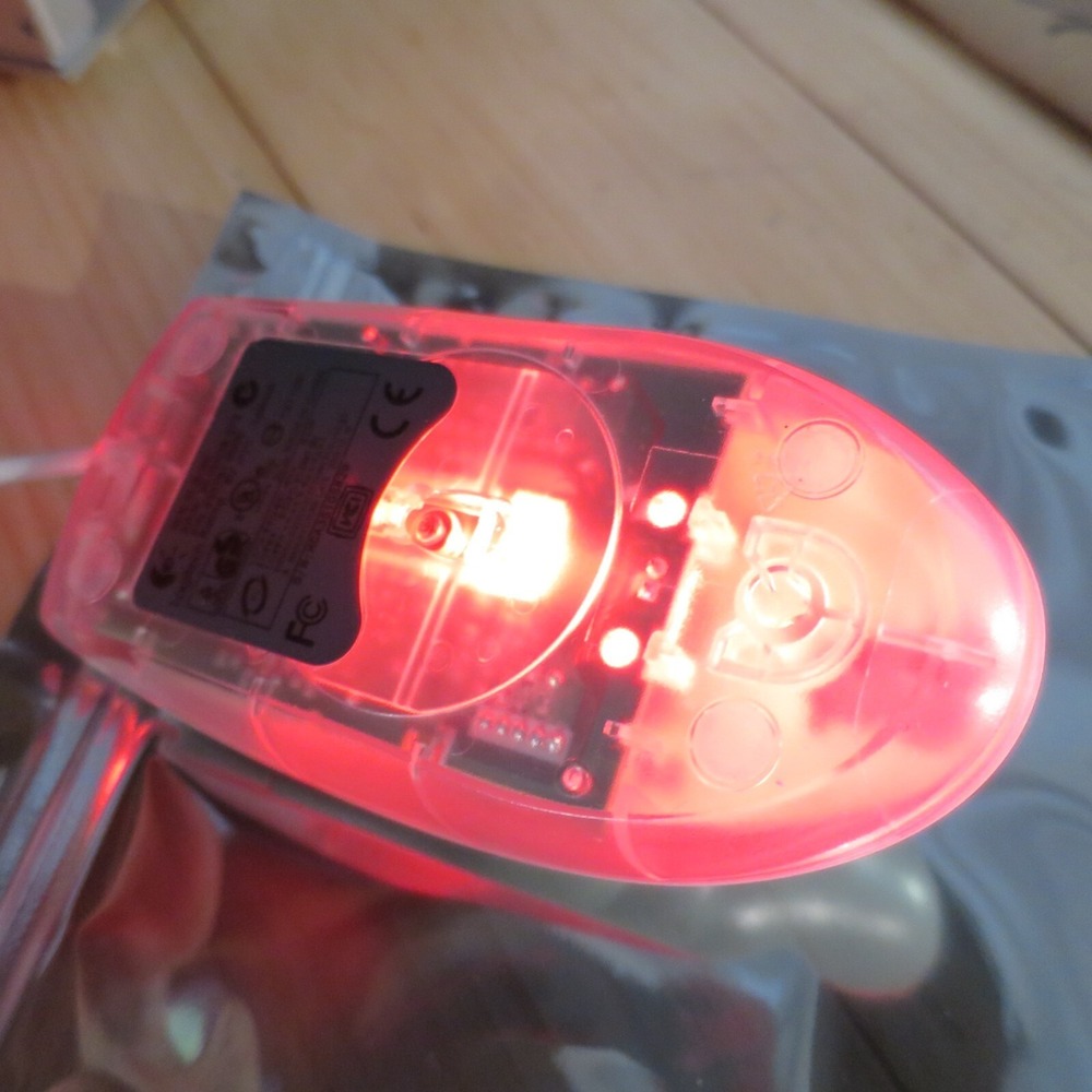 Logitech AOpen USB Optical Mouse M-BJ69 Bright Red Light Wired Scroll -Tested 02 - Picture 2 of 9